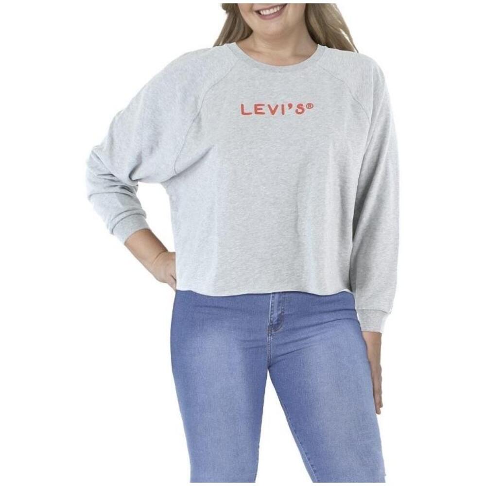 Levi's Womens Logo Raw Hem Top Sweatshirt‎ Shirt 1X